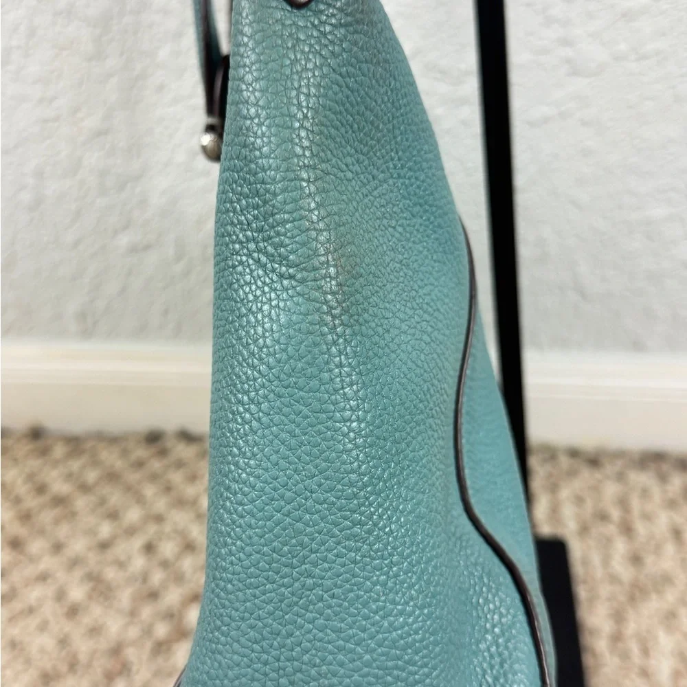 Coach Prairie Teal Shoulder Bag with Leather Crossbody Strap